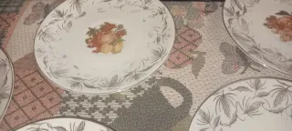 Set Piatti Bavaria Porcellana Frutta Oro