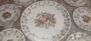 Set Piatti Bavaria Porcellana Frutta Oro