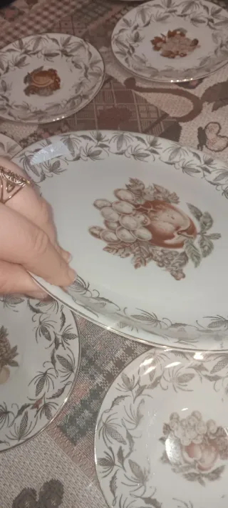 Set Piatti Bavaria Porcellana Frutta Oro