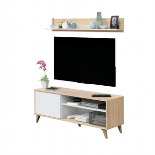 Mesa Tv 135 Cm 1 Puerta 1 Estante. Roble Canadian