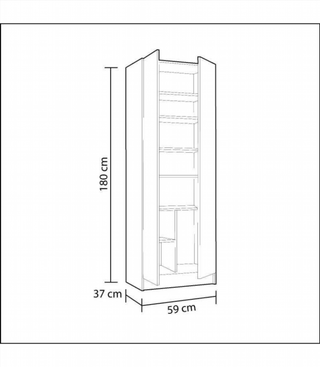 Zapatero Alto 2 Puertas. Blanco