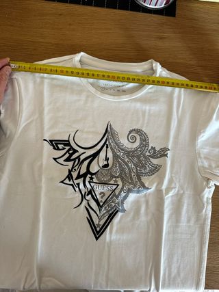 T-shirt Guess S bianca con stampa