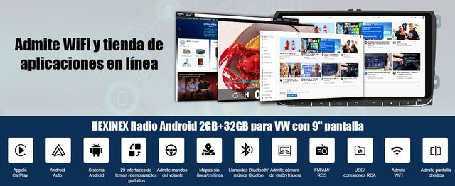HEXINEX Android 2GB+32GB AutoRadio 9'' VW SEAT