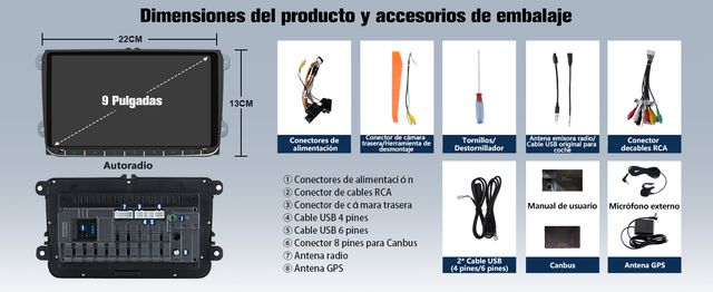 HEXINEX Android 2GB+32GB AutoRadio 9'' VW SEAT