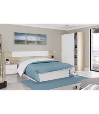 Armario 120x200x50cm Puertas Correderas. Blanco y