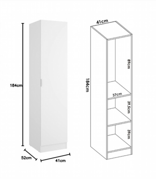Armario 1 Puerta 41 x 52 x 184 cm. Blanco
