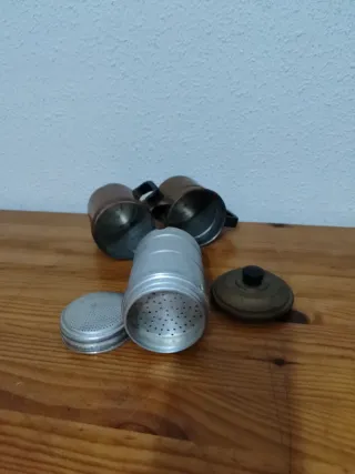 Cafetera antigua cobre y aluminio