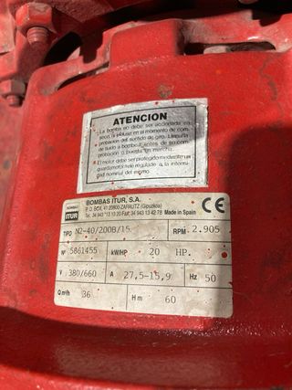 Bomba de agua con motor eléctrico