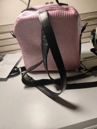 Mochila bolso negra y rosa
