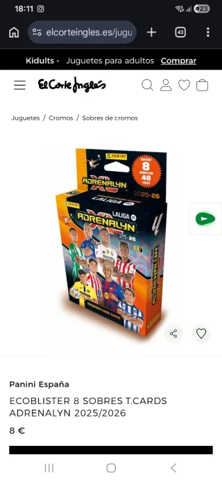 Sobres Cromos Adrenalyn LaLiga 25/26