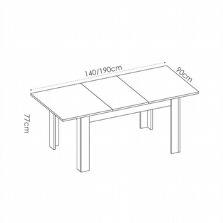 Mesa Comedor Extensible Dine 2 Posiciones. Blanco