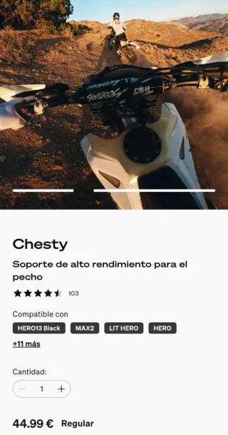 GoPro Soporte Pecho de alto rendimiento Chesty