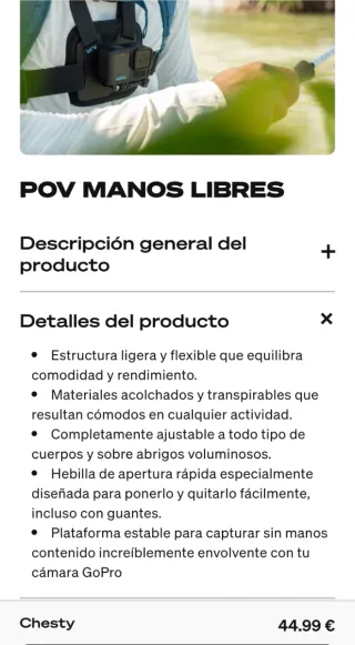 GoPro Soporte Pecho de alto rendimiento Chesty