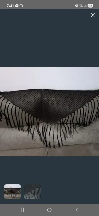 Mantón Flamenco Plumeti Negro