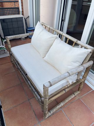 Sofá de jardín de bambú para 2 personas