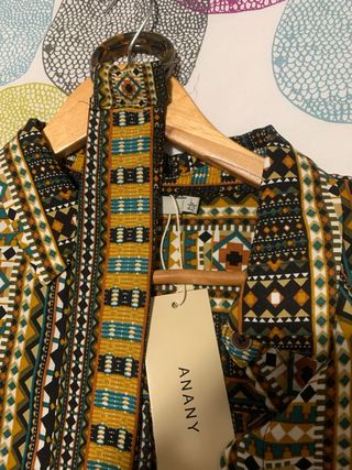 Vestido camisero estampado talla única