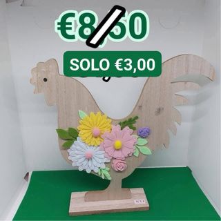 Decorazione gallina legno fiori