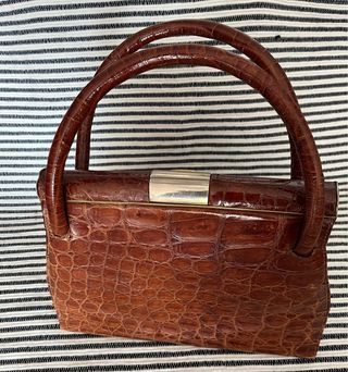 Bolso Piel Cocodrilo Antiguo 1935