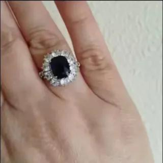 Anillo de Circonitas y Zafiro Lady Di