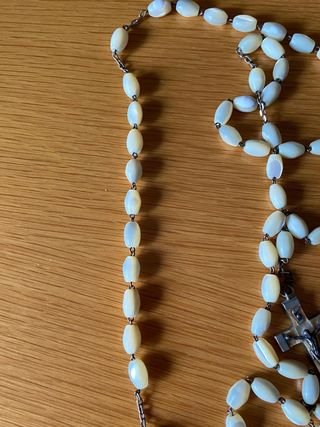 Rosario vintage perle madreperla Madonna Lourdes