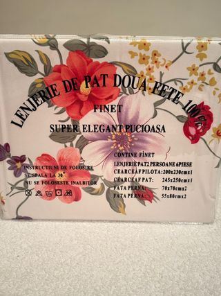 Juego Sábanas Algodón Cama 135cm Flores