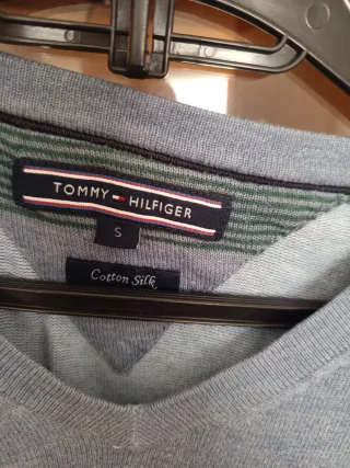 Jersey Tommy Hilfiger Pico Algodón Seda Talla S