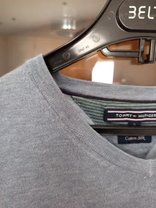 Jersey Tommy Hilfiger Pico Algodón Seda Talla S