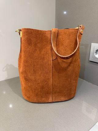 Bolso de piel marrón antr