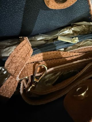 Bolso de piel marrón antr