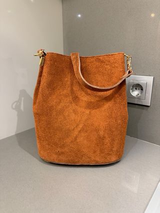 Bolso de piel marrón antr