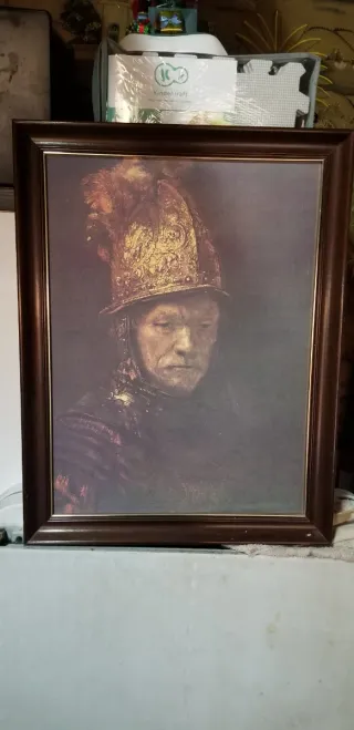 Cuadro de hombre con casco