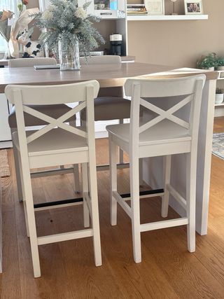 4 Taburetes Ikea Ingolf Blanco