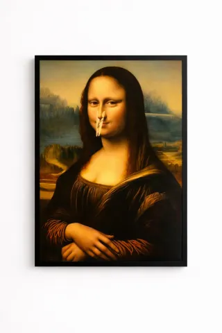 Quadro Mona Lisa con Mollette - Con cornice nera