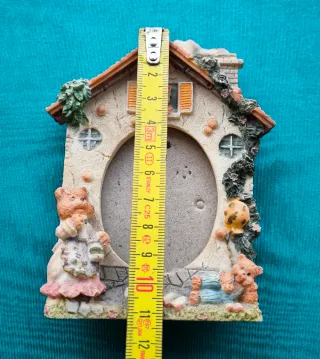 Cornice portafoto vintage, casetta orsetti