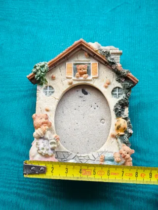 Cornice portafoto vintage, casetta orsetti