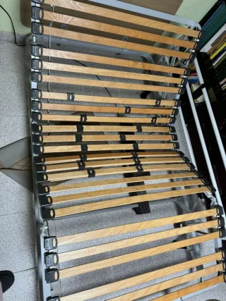 Cama articulada eléctrica madera y metal