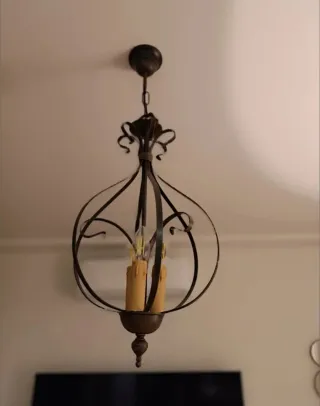 Lámpara de techo de hierro forjado estilo rústico