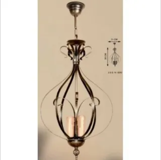 Lámpara de techo de hierro forjado estilo rústico