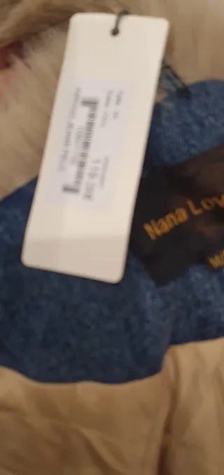 Abrigo largo denim con pelo