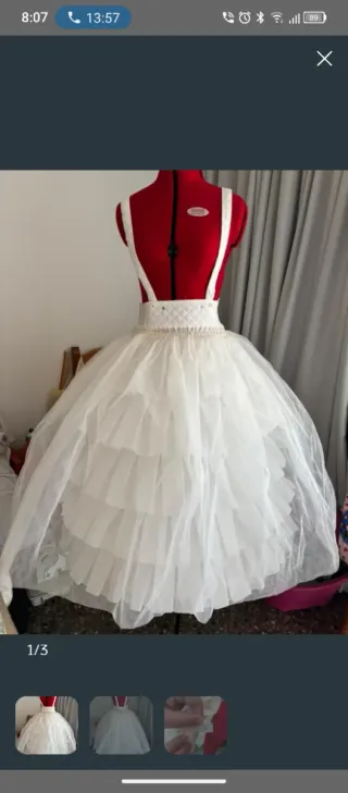 Cancán blanco para vestido de fiesta