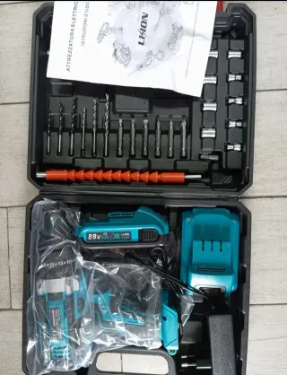 Trapano avvitatore a percussione 2 batteria 88V