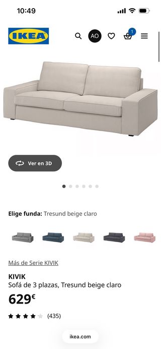 Sofá beige KIVIK ikea