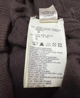 Jersey Diesel Cuello Pico Talla XL Algodón y Lana