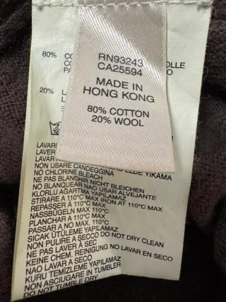 Jersey Diesel Cuello Pico Talla XL Algodón y Lana