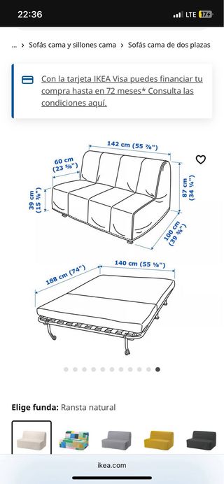 Sofá Cama IKEA Beige