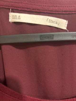 Camiseta granate doble tela manga larga