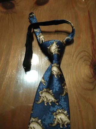 Corbata infantil dinosaurios azul