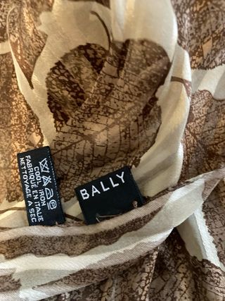 Fular Seda Vintage BALLY Beige Marrón