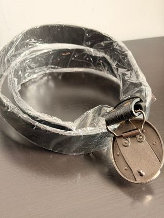 Cinturón Piel Negro Hebilla Vaquera Vintage