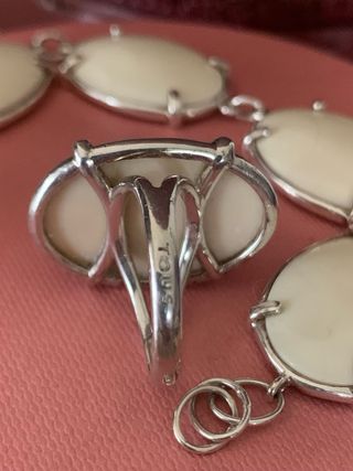 Pulsera y Anillo Tous Ova Beige y Plata